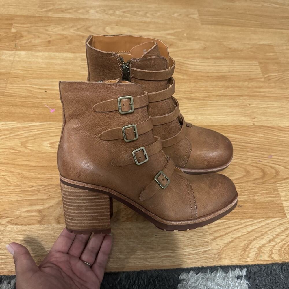 Kork Ease Womens Size 8 Dee Brown Terra Full Grain Leather Ankle Heeled Boots